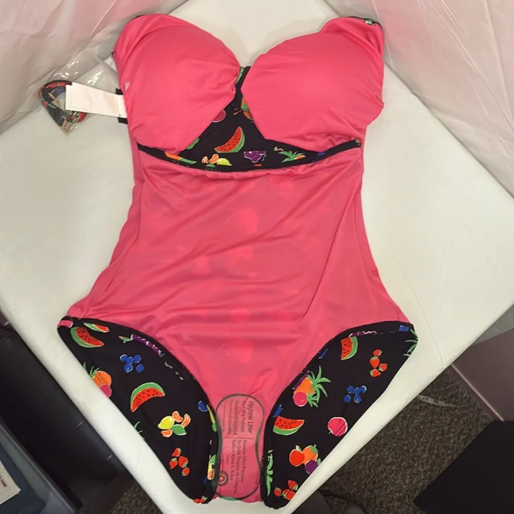 Kate Spade Women’s Black Fruit-Print One-Piece Swimsuit